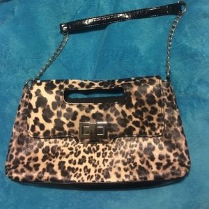 Leopard clutch/shoulder bag